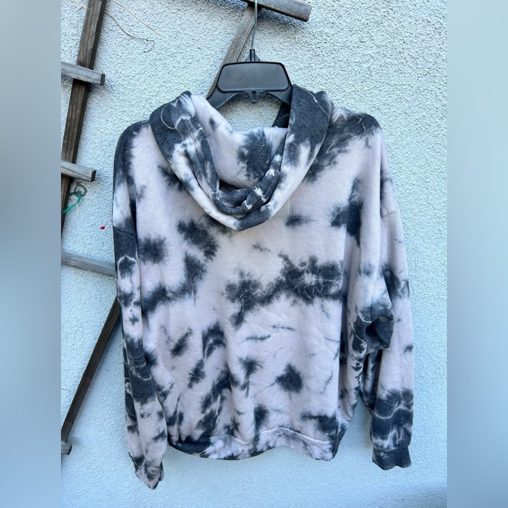 ❌SOLD❌AVIATOR NATION HAND DYED PULLOVER HOODIE RELAXED Tie Dye Vintage Charcoal - Picture 5 of 5